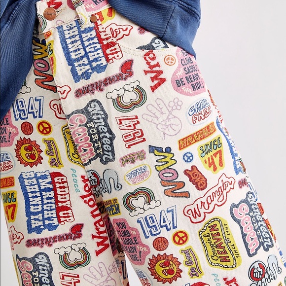 NWT Wrangler Printed Jeans from Free People - Picture 4 of 4